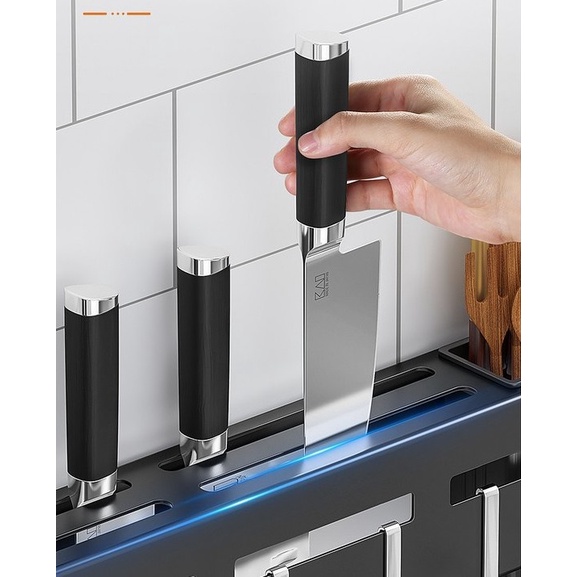Giá để đồ đa chức năng bằng thép không gỉ nhà bếp, giá để dao và giá để đũa