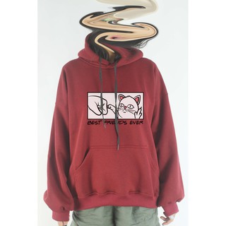 Áo khoác hoodie unisex cotton hình Cat Lover Series - Best friends forever