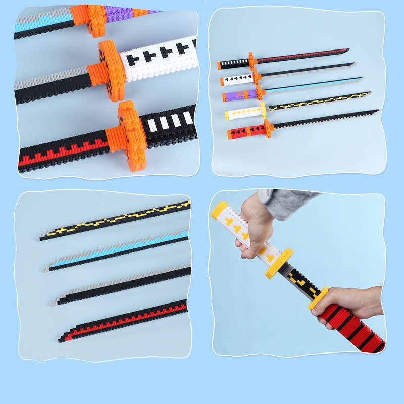 Đồ Chơi Lắp Ráp Mô Hình Thanh Kiếm KATANA Kimetsu no yaiba, Zoro Đảo Hải Tặc XINZ LINKGO