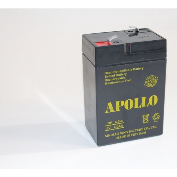 Bình Ắc Quy Khô Apollo 6V 4.0Ah NP 4.0-6