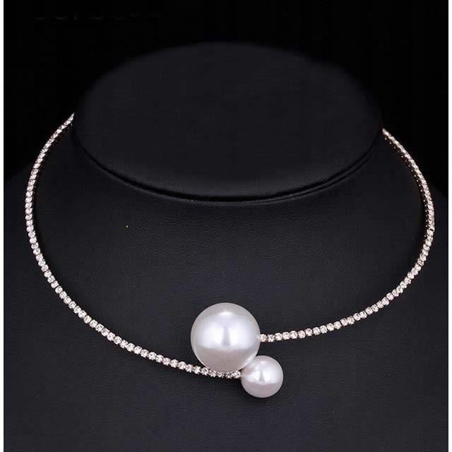 Bộ trang sức nữ vòng cổ vòng tay ngọc trai nhân tạo dạng kiềng phong cách hàn quốc mẫu mới nhất