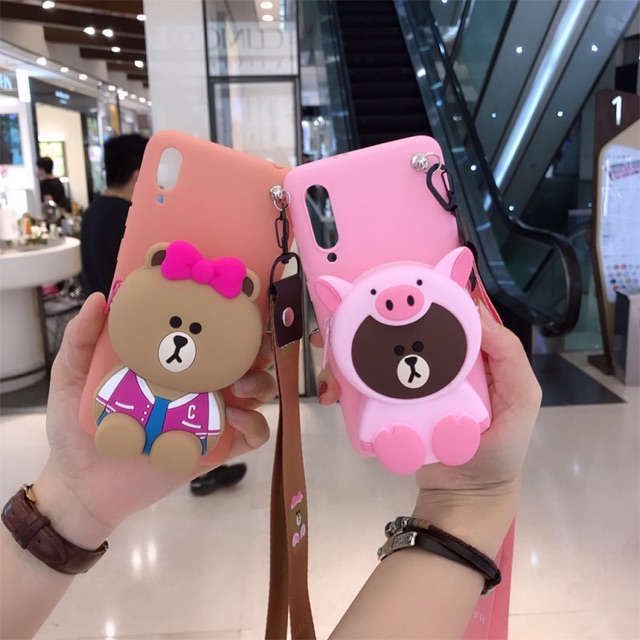 Ốp lưng TPU hình gấu brown và thỏ cony cho điện thoại oppo R9 f1Splus r11 R15X pro r17 F11 K1 A7X/F9 A5 A3 r15 17pro A57 | BigBuy360 - bigbuy360.vn