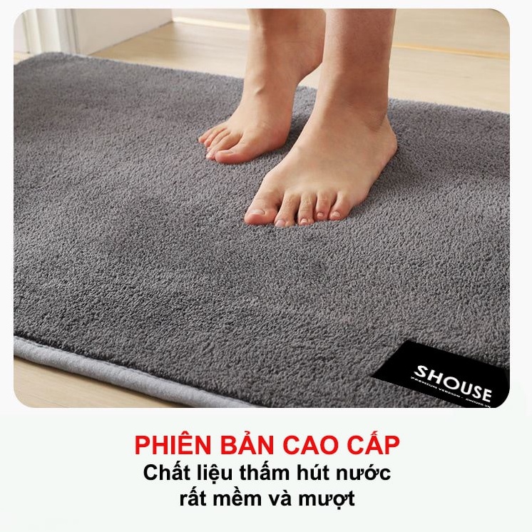 Thảm Lau Chân Shouse KRS01 phòng tắm khách sạn thấm hút nước đế cao su chống trơn trượt nhà bếp