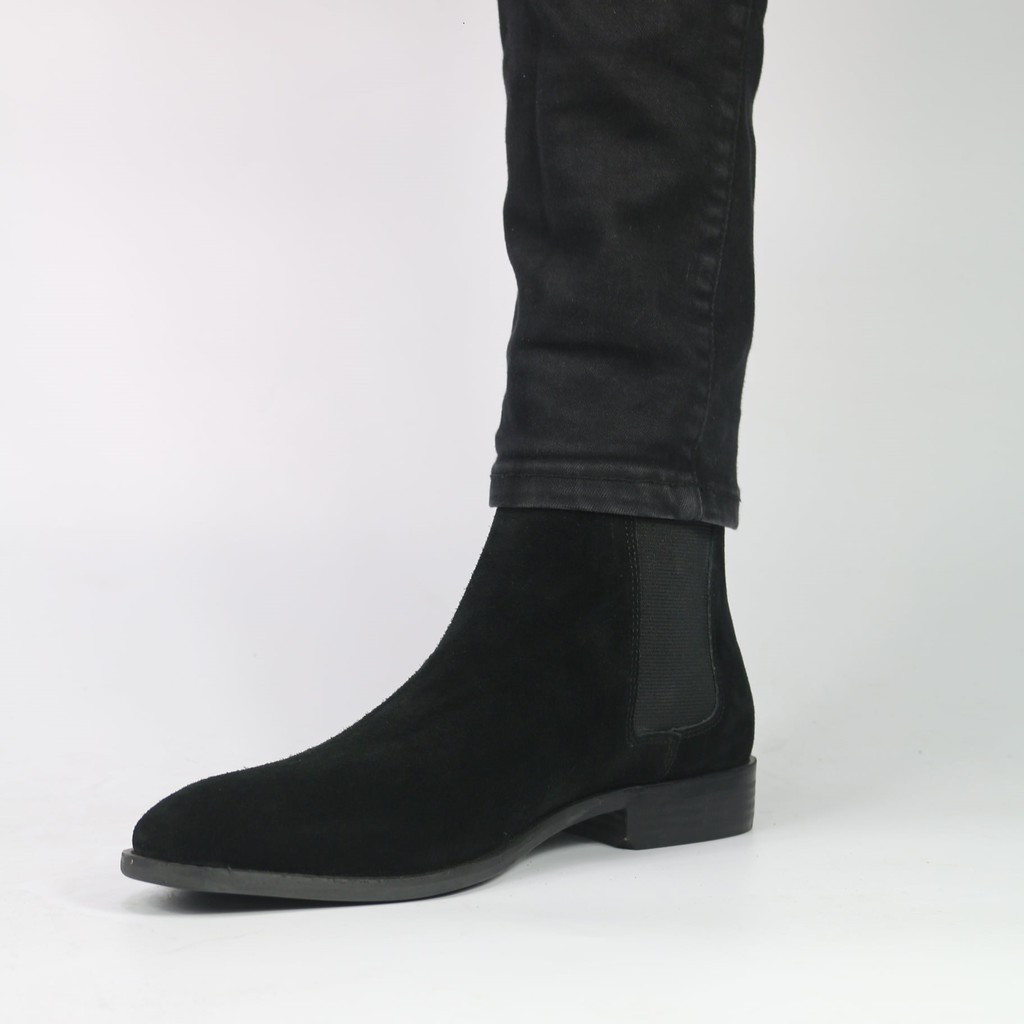 Chelsea Boots màu đen chất liệu da lộn thời trang nam | BigBuy360 - bigbuy360.vn