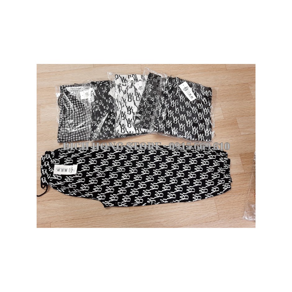 Quần Lụa Nữ Jogger Bo Gấu Phom Rộng Mặc Nhà Thoải Mái Freesize Bigsize