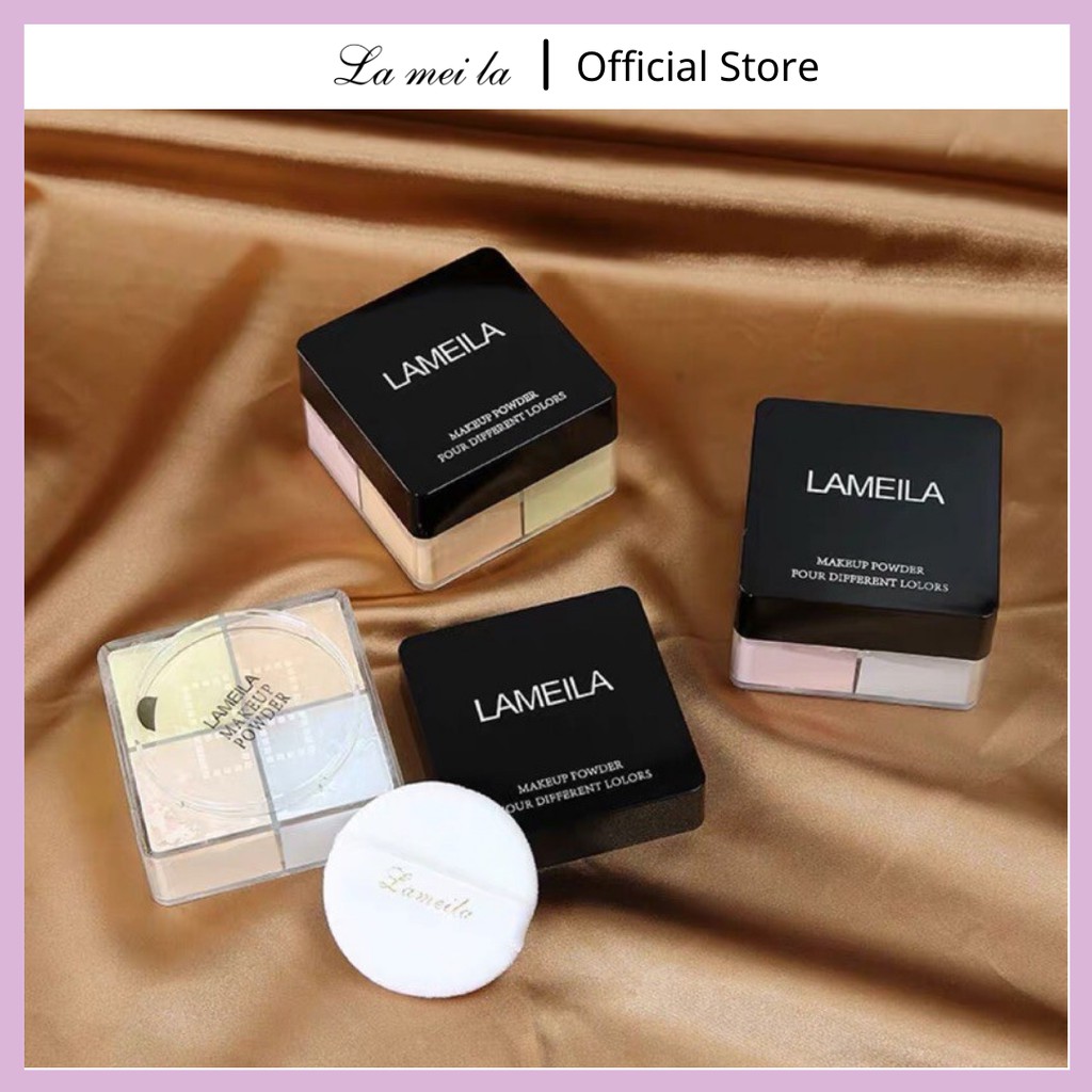 (SẴN-RẺ  VÔ ĐỊCH) Phấn Phủ Lameila Dạng Bột Kiềm Dầu 4 Ô Màu Che Khuyết Điểm, Mịn Lì LPP1 | BigBuy360 - bigbuy360.vn