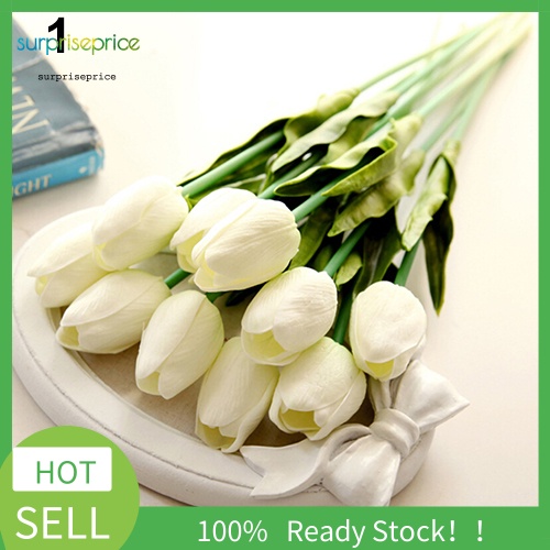Bó Hoa Tulip Nhân Tạo Bằng Lụa Latex Trang Trí Nhà Cửa / Tiệc Cưới