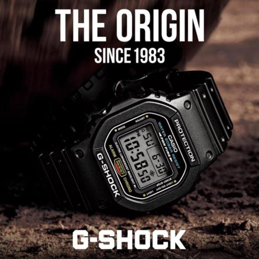 [ĐẸP. ĐỘC. GIÁ RẺ] Đồng hồ nam Casio G-SHOCK DW-5600E-1VDF  Dây cao su mặt kính chống nước hiện thị ANALOG chính hãng