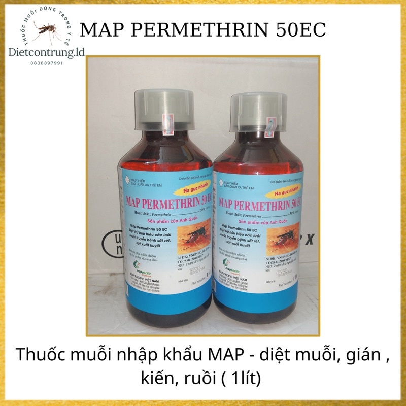 Thuốc muỗi PERMETHRIN 50EC - 1000ml - MAP PACIFIC