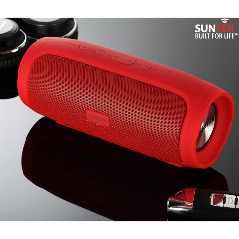 [XẢ KHO] Loa Bluetooth Không Dây SUNTEK H14 (Đỏ) - Công suất 8W với 2 loa chính và 1 loa Bass Passive Radiator