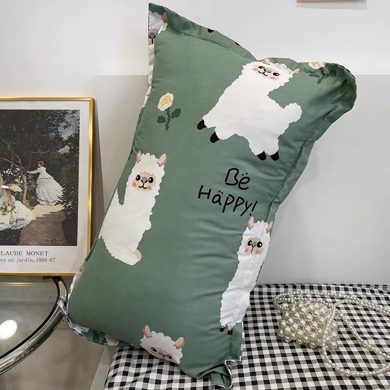 Bộ chăn ga gối cotton poly Lidaco decor phòng ngủ vintage - Lạc đà xanh (SP001474)