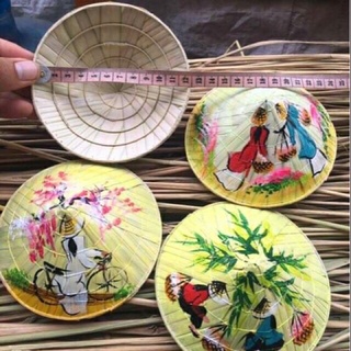 Nón lá vẽ sơn dầu mini, trang trí, chụp ảnh decor, làm quà lưu niệm