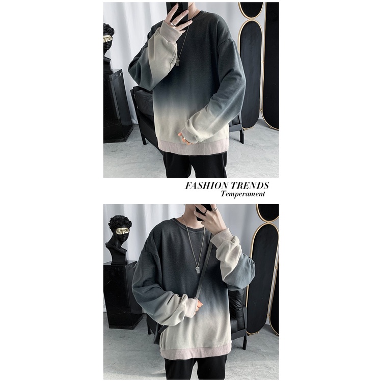 Áo sweater nam form rộng, áo sweater nam dài tay chất nỉ oversize unisex loang màu mặc đi chơi đi học thời trang ulzzang