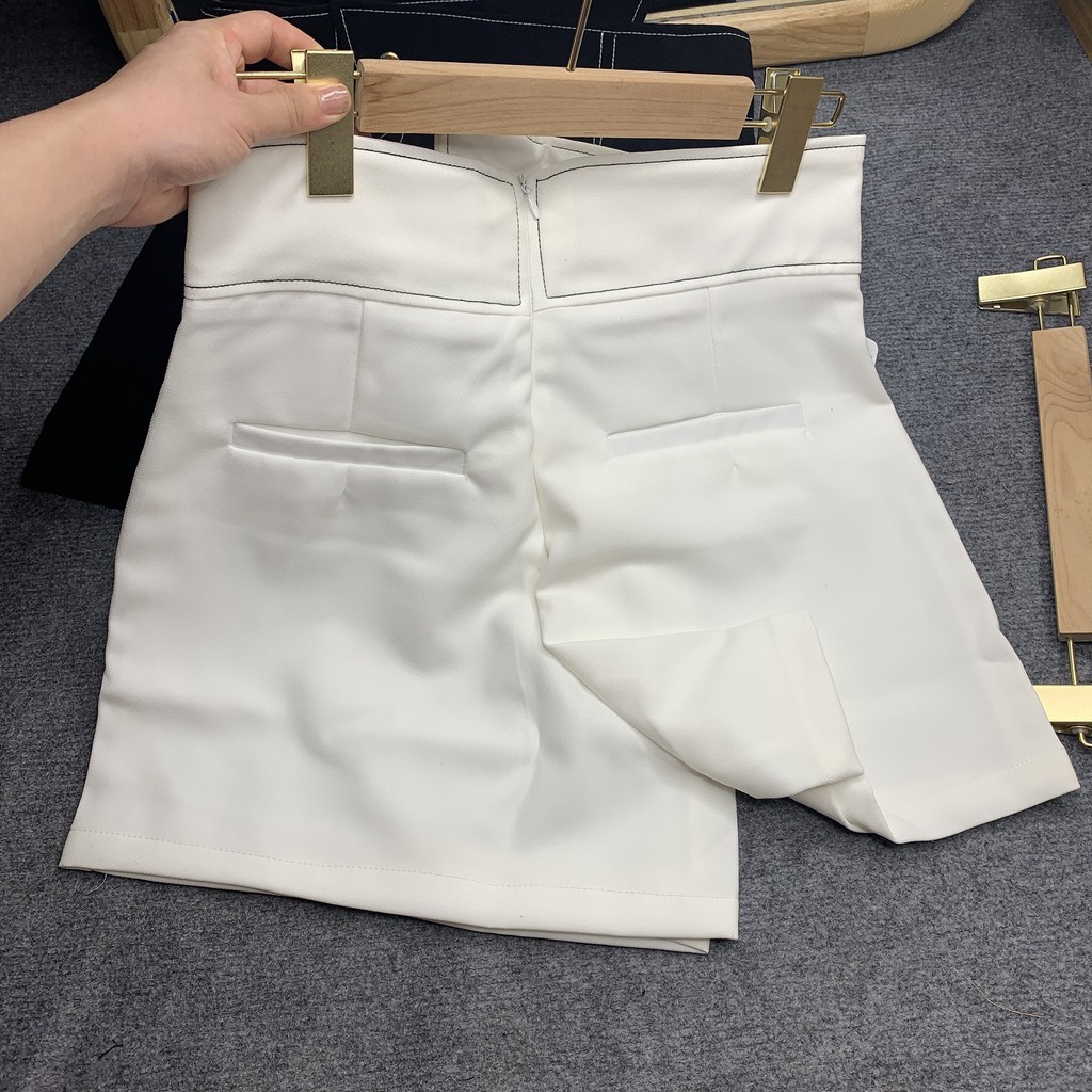 Quần short giả váy kiểu nữ cạp cao xếp lệch BIGSIZE chất vải cao cấp co dãn THUS512
