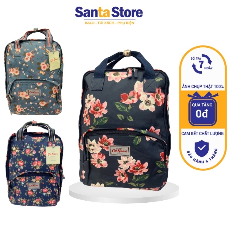 Balo vải thời trang nữ CKBP SANTA STORE cao cấp đi học đựng laptop A4 SGK màu hoa chống nước phong cách Hàn Quốc