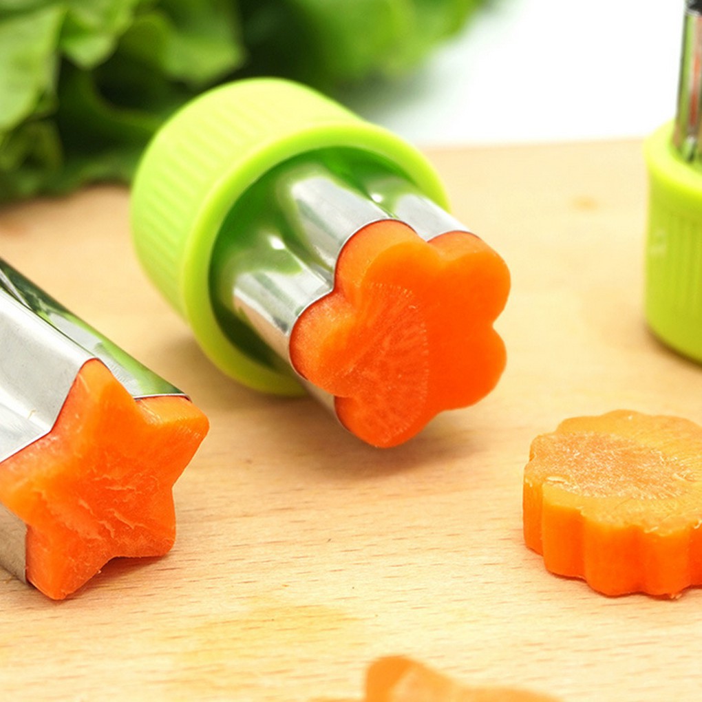 Bộ 12 khuôn kim loại hỗ trợ tạo hình rau củ quả tiện dụng