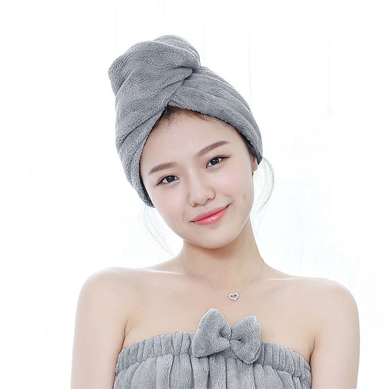 MICROFIBER (Hàng Mới Về) Mũ Làm Khô Tóc Sợi Siêu Nhỏ Nhanh Khô Tiện Dụng