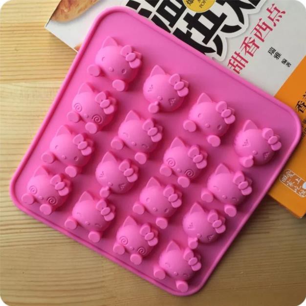 Khuôn silicon 16 mèo biểu cảm