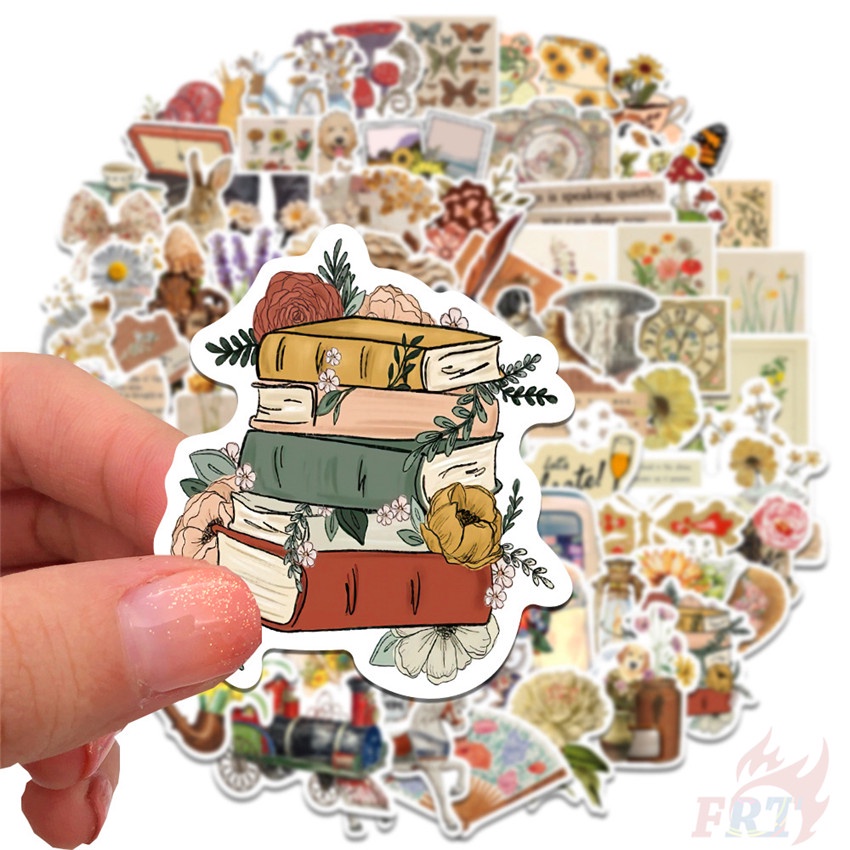 Bộ 100 Cái/Bộ ❉ Miếng Dán Trang Trí Phong Cách Retro Độc Đáo ❉ Miếng Dán Trang Trí Đa Năng Diy Thời Trang