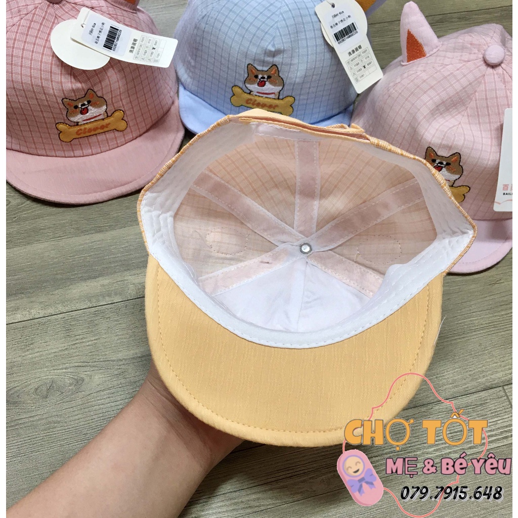 Mũ, Nón Lưỡi Trai Vải Mềm Cho Bé 6-18 Tháng (hình tai thú ngộ nghĩnh)