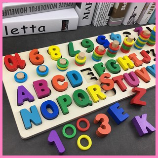 Đồ chơi gỗ- bảng học chữ và số montessori loại đẹp