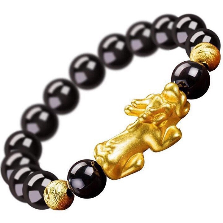 Vòng Tay Phong Thủy Mix Tì Hưu Vàng Hút Tài Lộc May Mắn