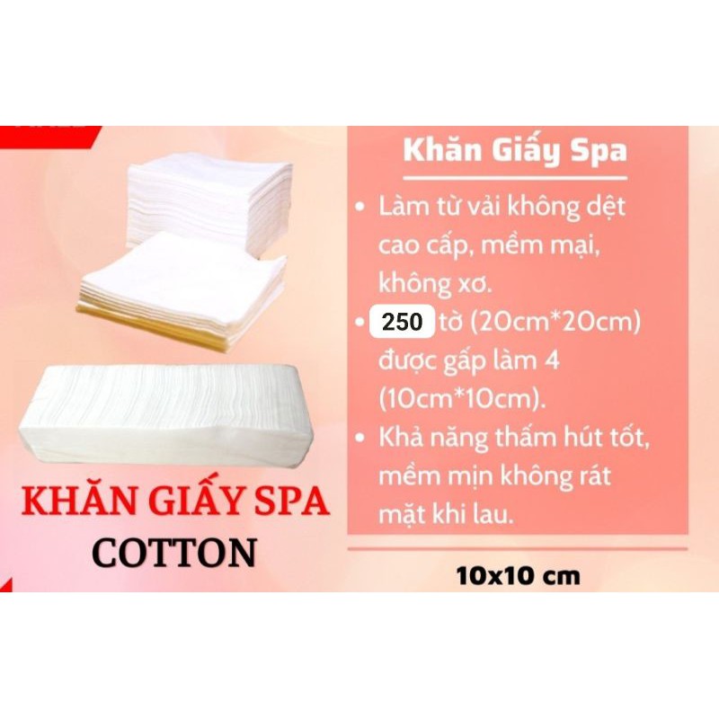Khăn khô đa năng, khăn lau mặt spa vải không dệt Loại 1 tiệt trùng Tia UV (500g) chuẩn Y Tế