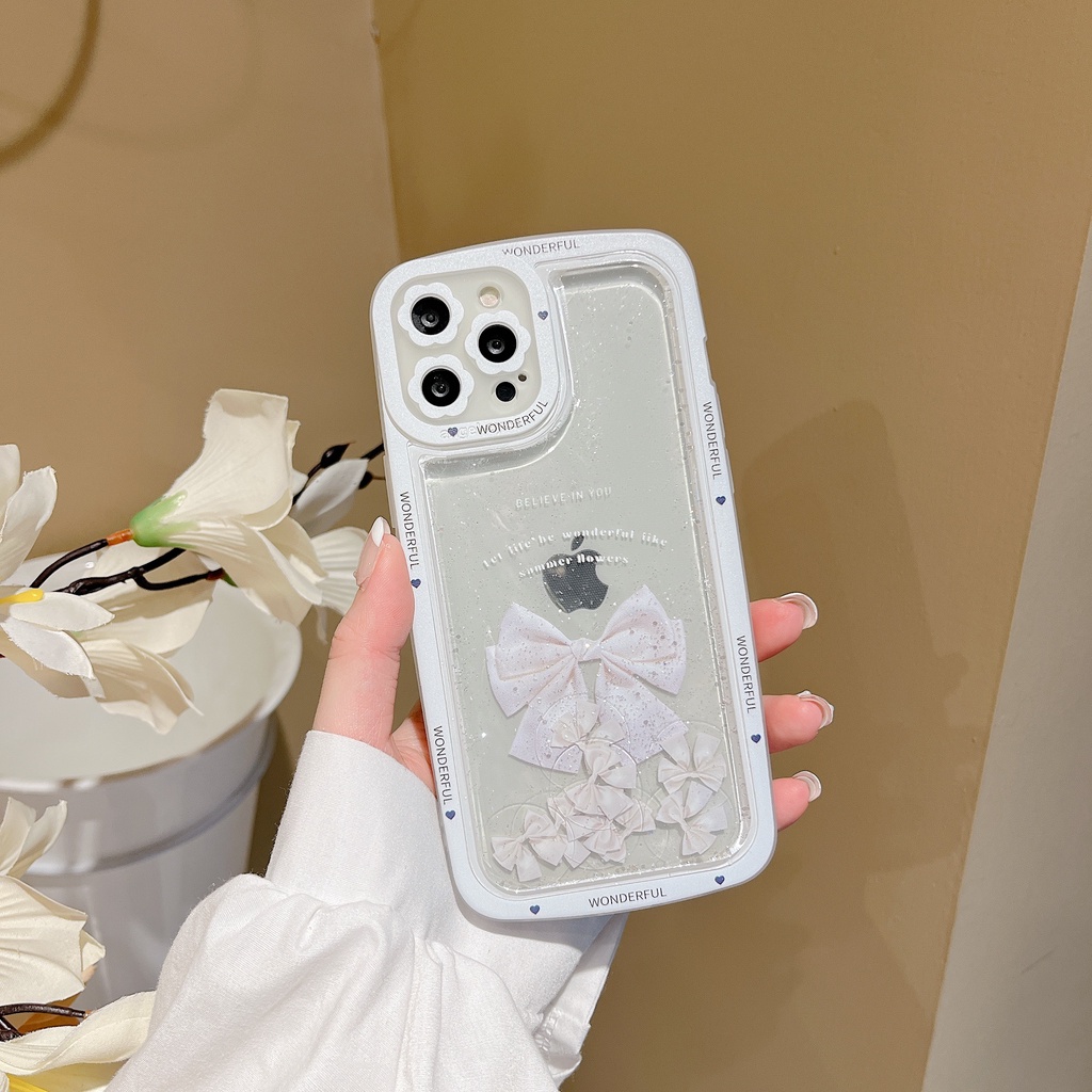 Ốp Điện Thoại Dẻo Họa Tiết Hoạt Hình Có Nước Kim Tuyến Lấp Lánh Chống Rơi Cho iPhone 14 / 13 / 12PRO MAX / 11 / 13PRO MAX