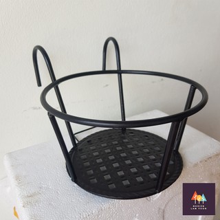 COMBO 2 Giá sắt tròn treo chậu hoa vào ban công mã GS02 màu đen và trắng