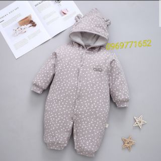 Áo liền quần bông ấm cho trẻ sơ sinh
