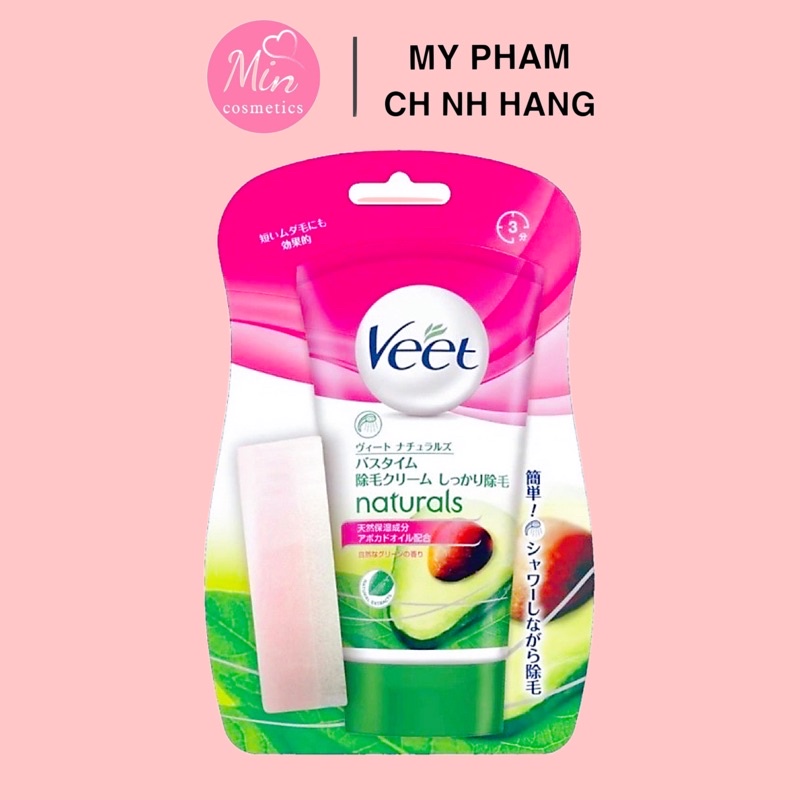 Kem Tẩy Lông Veet Nhật Bản 150G Naturals Bơ Nho Tẩy Lông Nách, Tay, Chân Cao Cấp