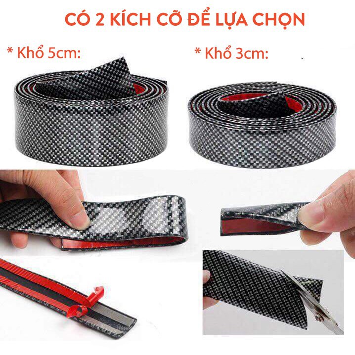 Nẹp Chống Xước Ô Tô - Nẹp Cacbon Chống Xước Bước Chân Cửa Xe Ô Tô, Bản 5cm, 7cm