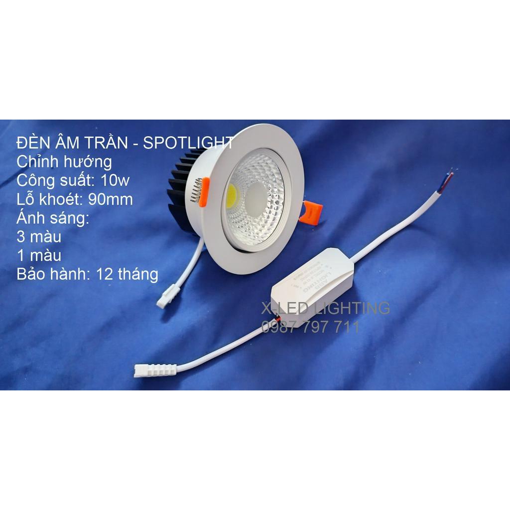 Đèn âm trần, chỉnh góc, spotlight, tiêu điểm 7w và 10w- phi D90