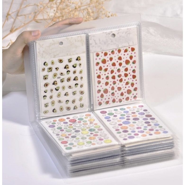 Sổ album đựng 80 sticker,hình dán móng tay cao cấp vô cùng tiện lợi