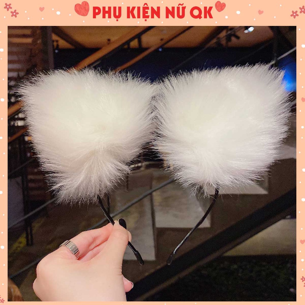 Bờm cài tóc nữ tai mèo đen trắng có chuông và không chuông, bờm tóc tai mèo Cosplay xinh xắn cho nữ BD9