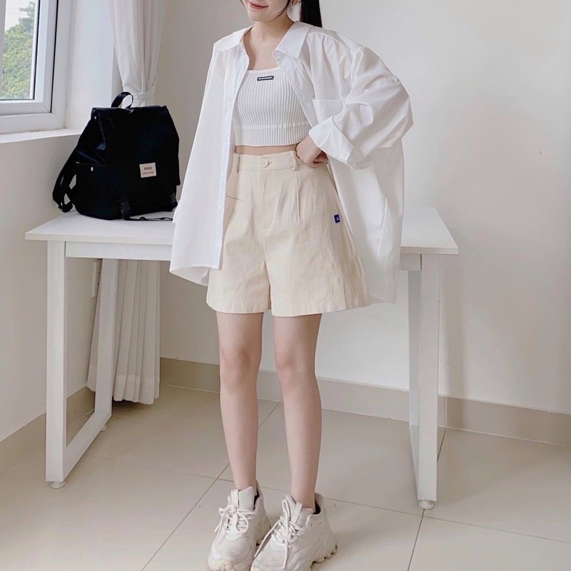 Áo Sơ Mi Basic Túi Ngực Form Rộng Phong Cách Hàn Quốc Chan House.