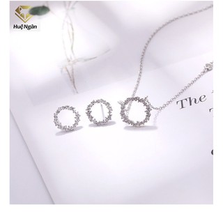 Combo dây chuyền và bông tai bạc Ý 925 - Huyền thoại biển xanh PP1528-RYE140938