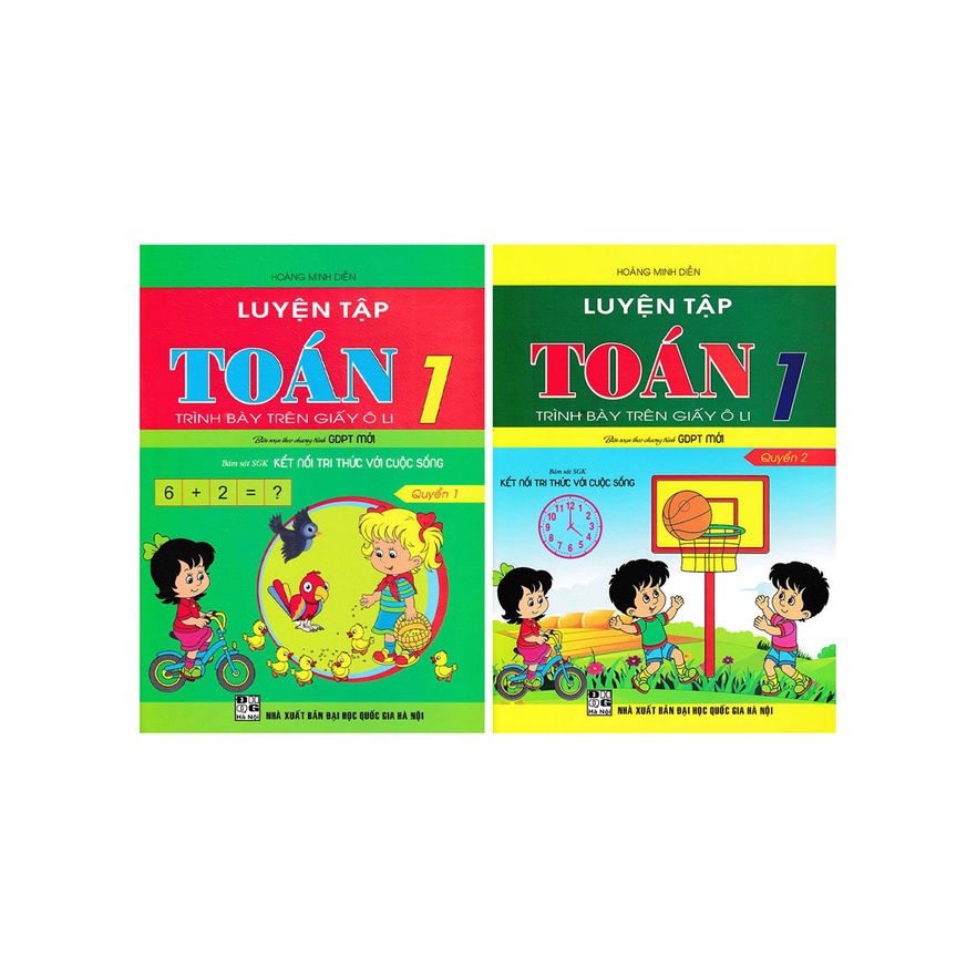 SÁCH - combo luyện tập toán 1 - quyển 1+2 - trình bày trên giấy ô li (bám sát sgk kết nối tri thức với cuộc sống) - HAB