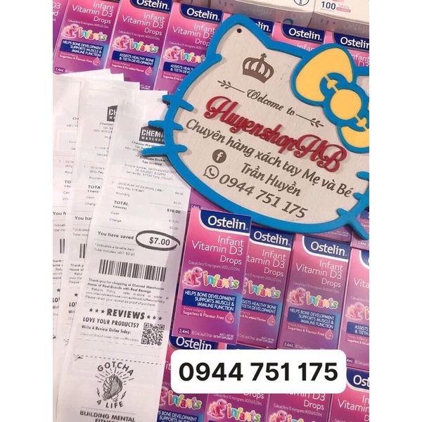 Vitamin D3 cho bé,Ostelin vitamin D3 Drops 2,4ml bổ sung cho bé sơ sinh