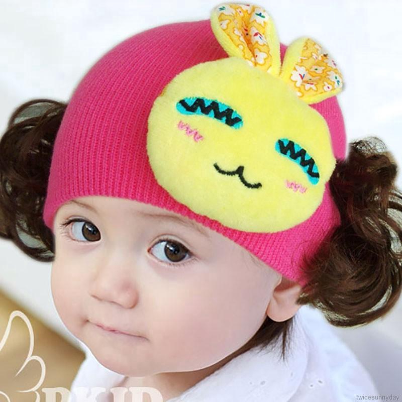 Mũ len phối lông nhung kiểu dáng thời trang cho bé gái