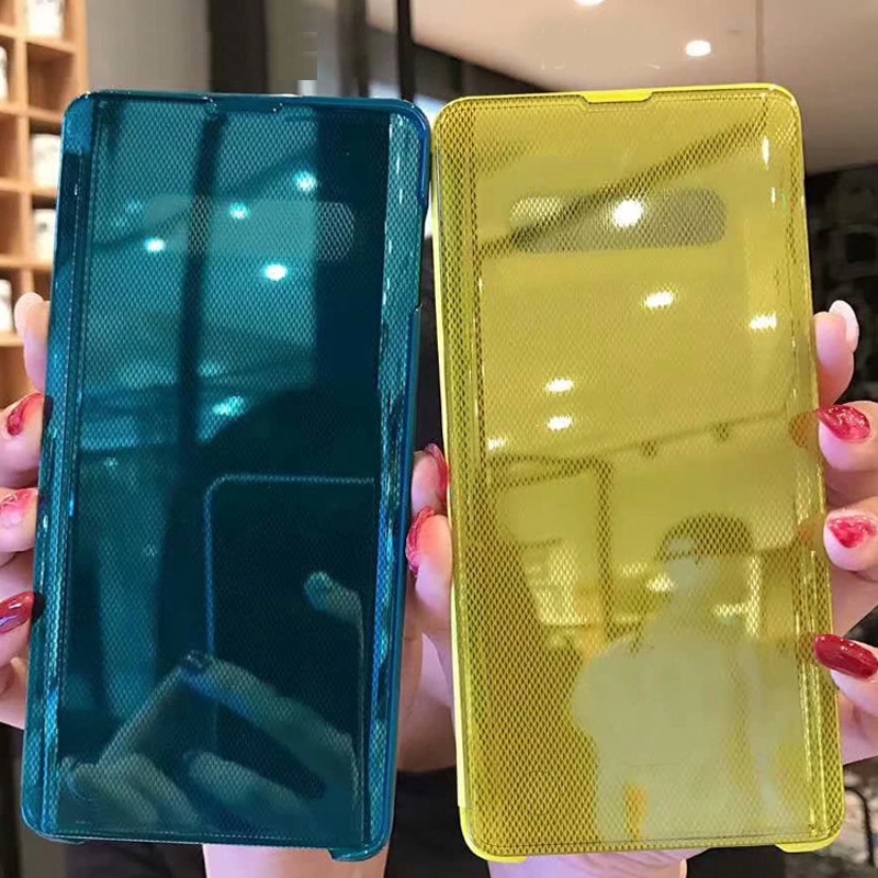 Ốp điện thoại nắp lật mặt gương trong suốt thông minh phối da cho Samsung S20 Plus S20 Ultra A71 A51 S10 Plus S10E 5G | BigBuy360 - bigbuy360.vn