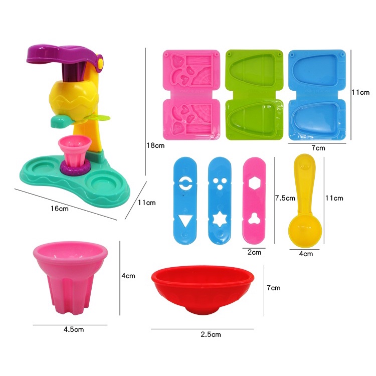 Bộ Đồ Chơi Đất Sét Cho Bé DIY Làm Kem Làm Tóc Bằng Đất Nặn Làm Từ Bột Mì An Toàn Cho Trẻ em Đồ Chơi Nhập Vai Thú Vị