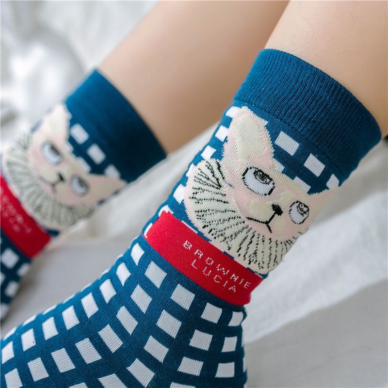 Tất Vớ nam nữ cổ cao họa tiết hoạt hình vui nhộn dễ thương phong cách lolita cá tính