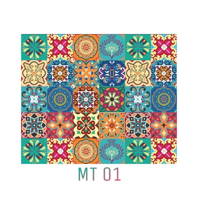 Set 30 ô decal gạch bông