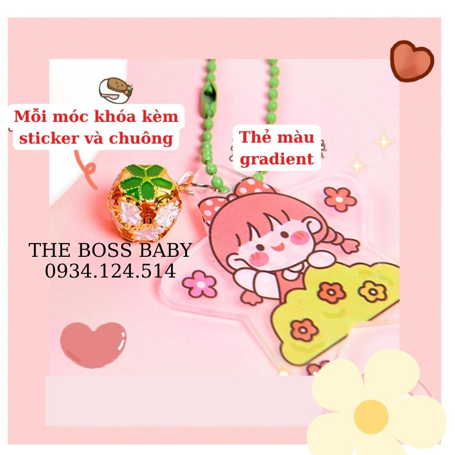 Móc Khóa Sticker Acrylic DIY Sáng Tạo