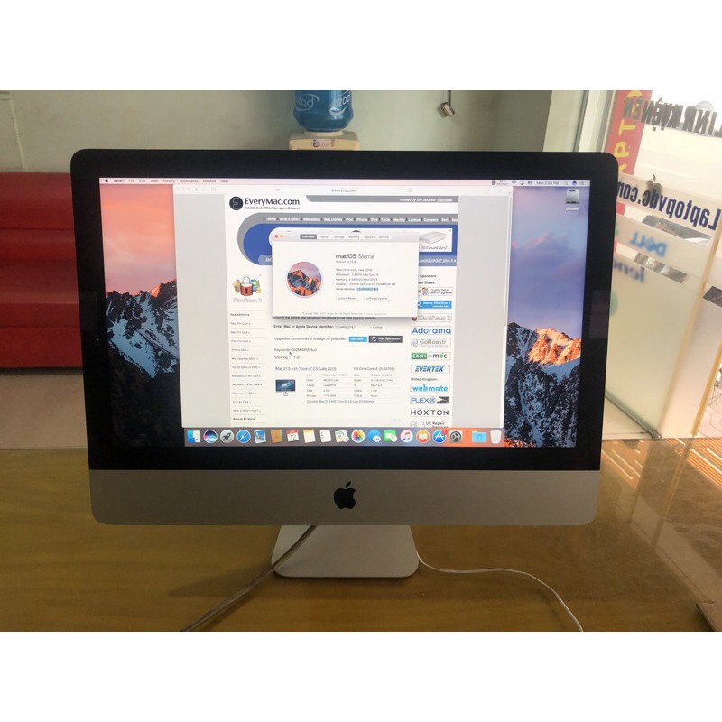 Bán máy tính all in one APPLE imac 21.5inch late 2013 cpu i5-3.2GHz ram 8GB/1600 VGA  GT750 1GB máy zin đẹp