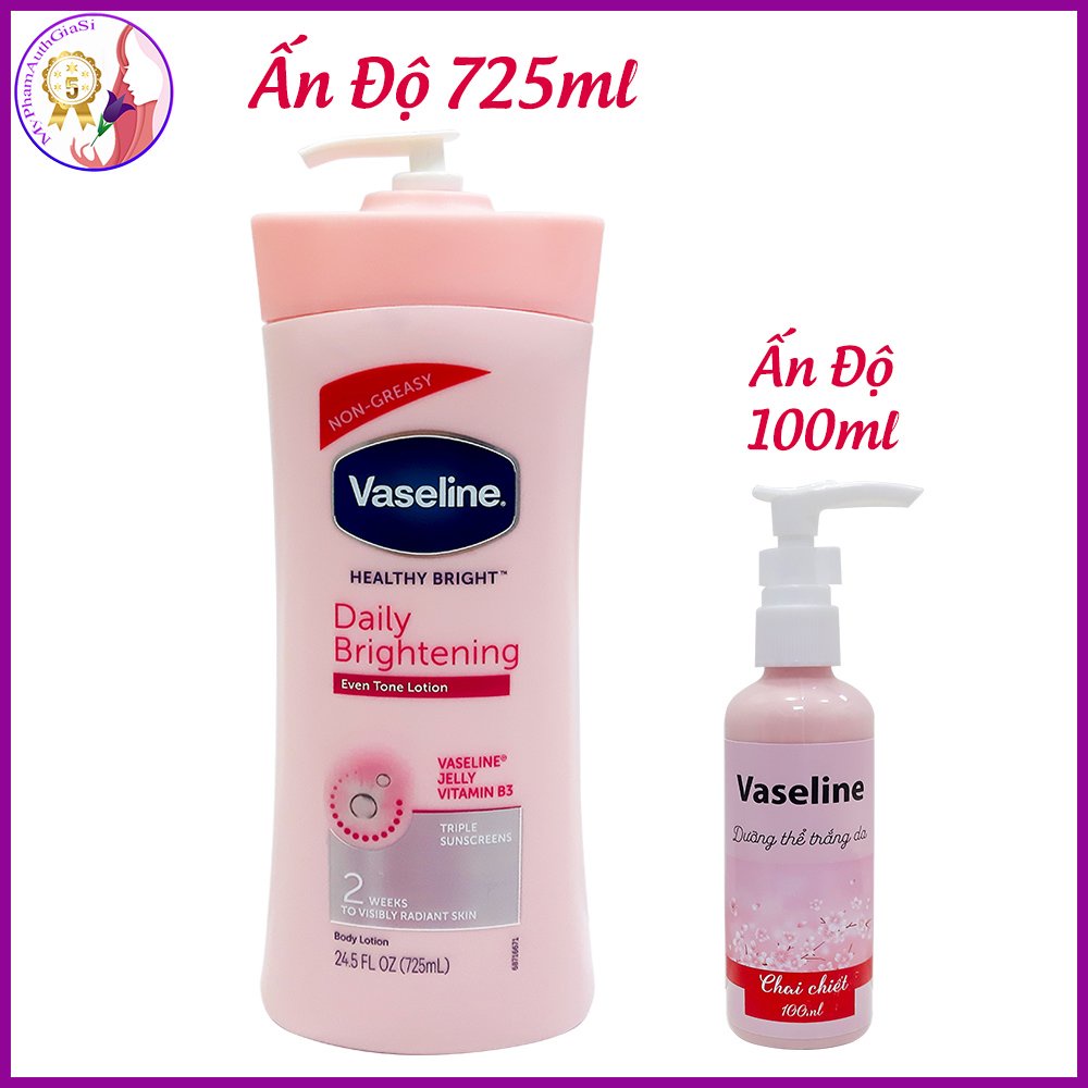 Sữa dưỡng thể Vaseline Aloe Smoothe cấp ẩm và làm trắng da 725ml/ Ấn Độ