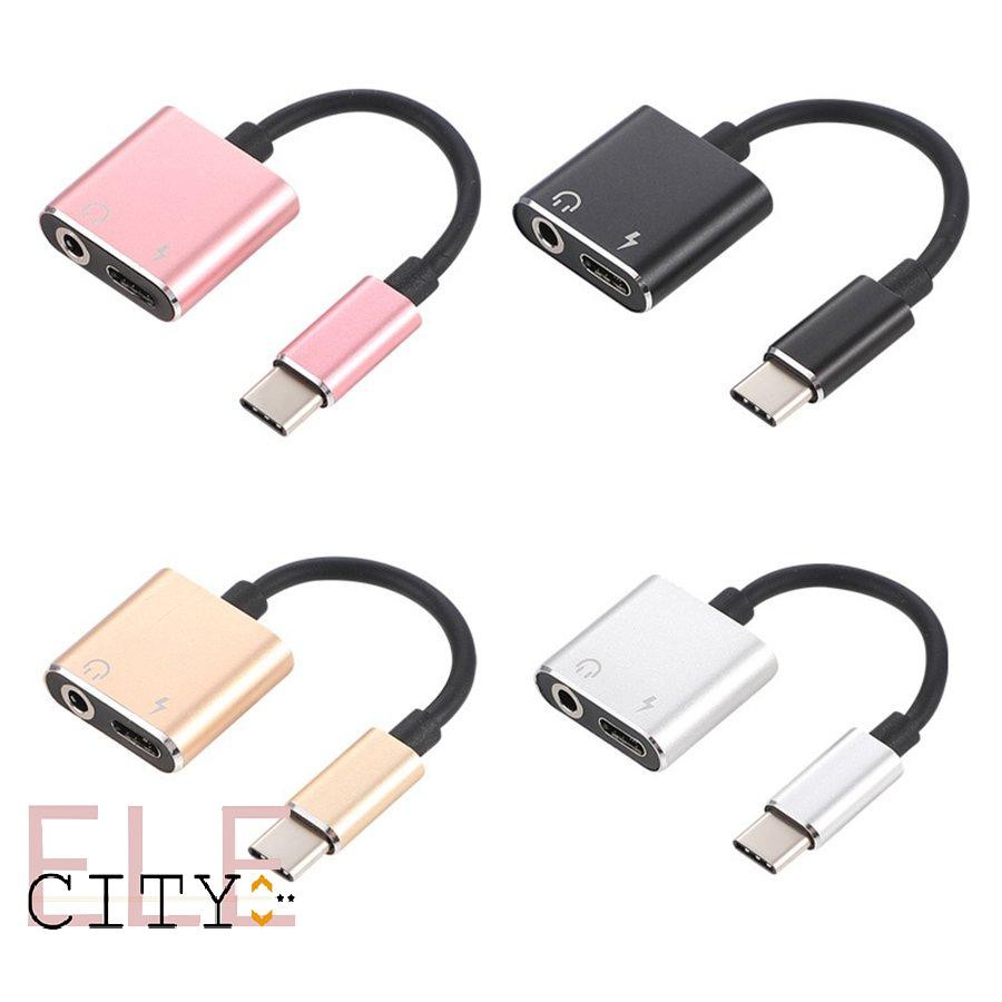 Đầu chuyển đổi giắc cắm sạc/ tai nghe Type-C 3.5mm 2 trong 1 thích hợp cho iP