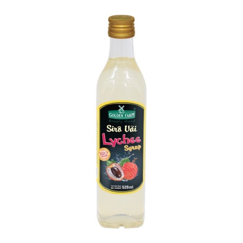 siro golden farm chai thủy tinh 520ml VẢI