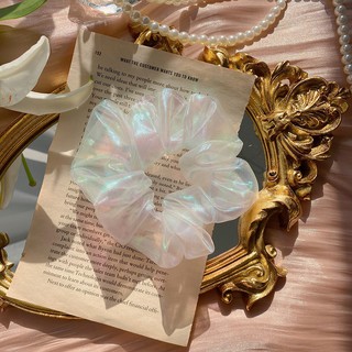 INS Cúc Scrunchies Dây buộc tóc hoa